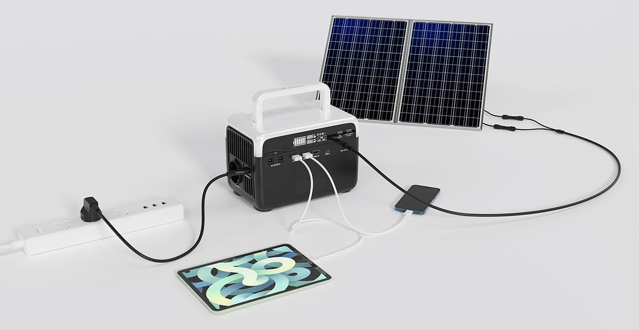 revolt Solarkonverter: Powerstation & Solar-Generator, 230 Wh, 230 V, 300 W, Reine Sinuswelle (Solar Powerbanks, Powerstation Solargenerator, Panel)