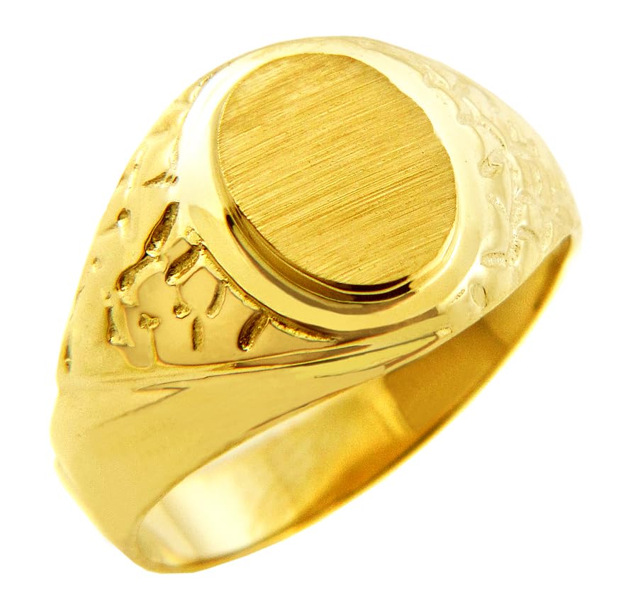 Joyara Anillo de sello joviano para hombre en oro de 9k