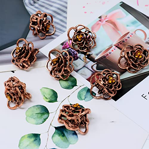 Pinzas para cabello vintage mini rosa 8 piezas miniatura 5