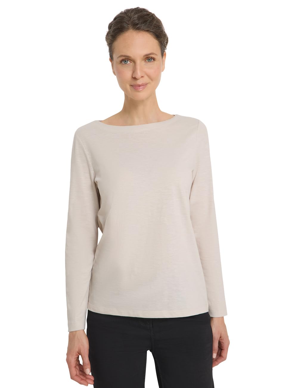 Cecil Women's 3227273 Basic Long-Sleeved Shirt, Light Greige, XL