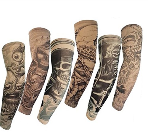 Shina Hot montón de alta calidad de 6 piezas tatuaje temporal falso mangas del brazo Slip On Kit M