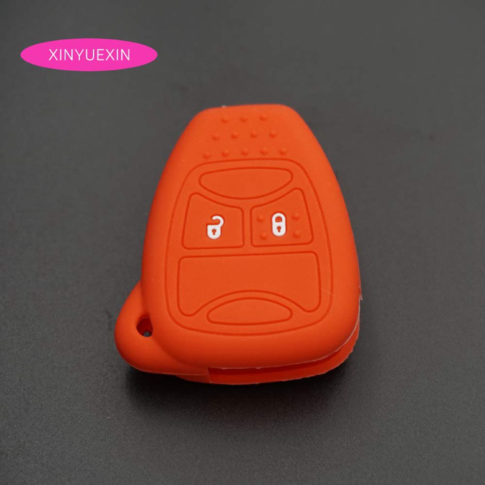 KLVRD Keychain For Silicone Car Key Cover Case For Chrysler Dodge Caliber Jeep Patriot Liberty 2Buttons Remote Key Car Styling