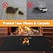 Hearth Rugs for Fireplaces Fire Resistant, 48 x 28 x 0.04 inch Fireproof Fireplace Mat Hearth Rug, Hearth Pads for Wood Stove Fireplace Indoor Outdoor, Protect Floors Carpets from Sparks Embers-Black