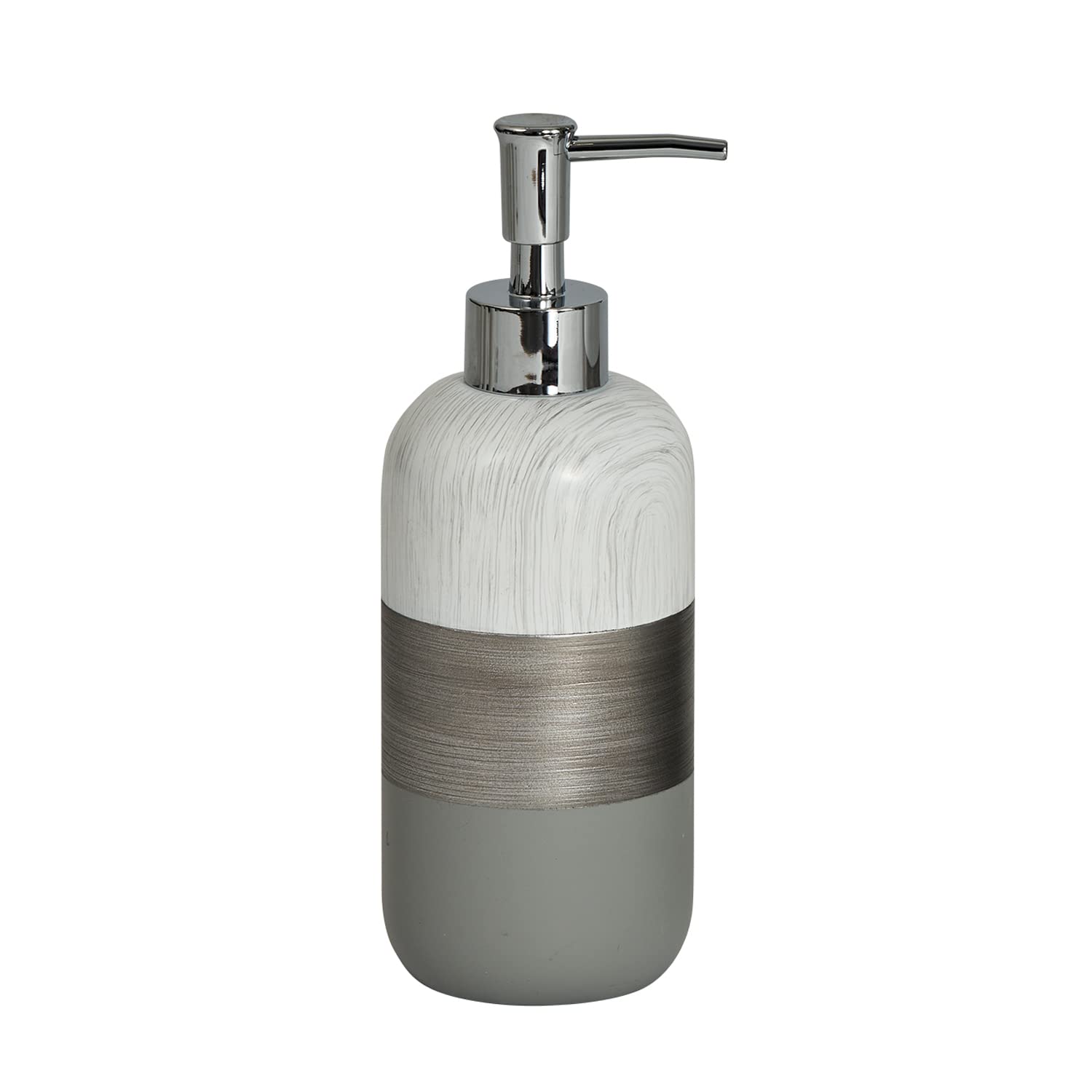 Showerdrape Grey/White Collection Liquid Soap Dispenser