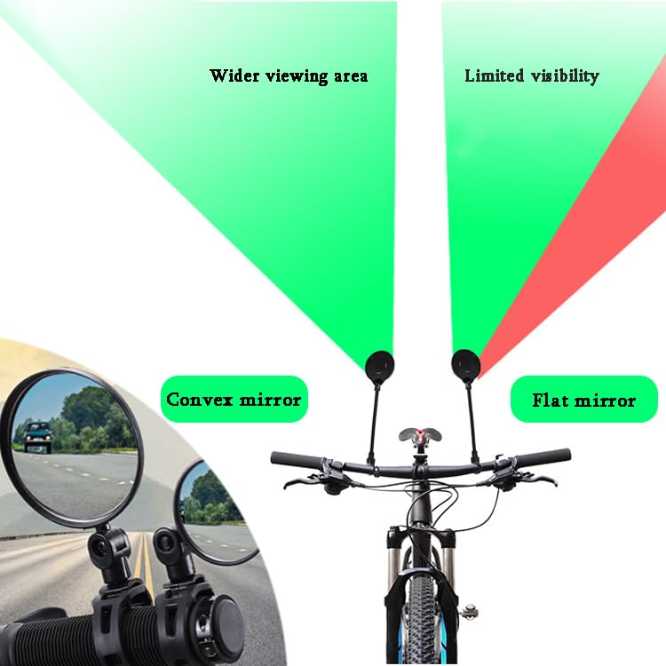 XOTORQ 2 Pcs Bicycle Bike Mirror for Trek Dual Sport+ 2024, Handlebar Mounted Rear View Mirror, 360° Adjustable, Clear View, Suitable for Road and Mountain Bikes,A L 14X8CM : Sports & Outdoors