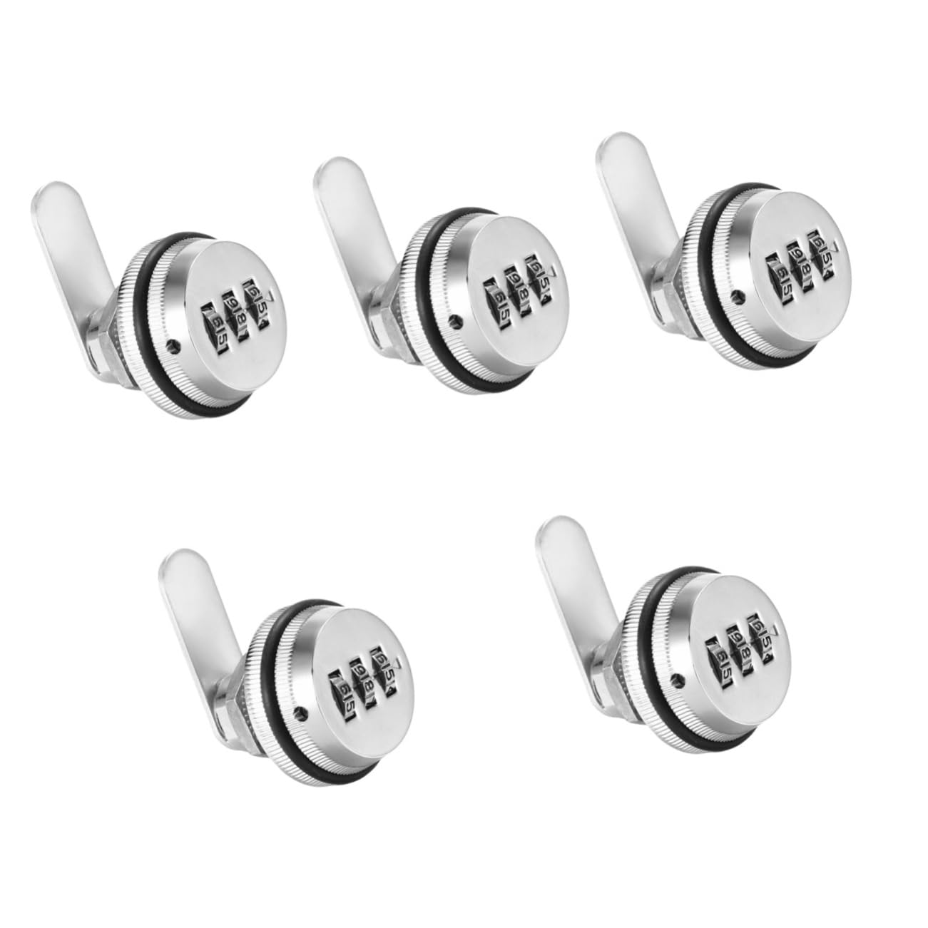 Mikikit 5pezzi Serratura Per Armadi Con Combinazione Tre Cifre Sicura e Resistente Per Armadietti e Scatole Elettriche Design Elegante e Facile Da Installare