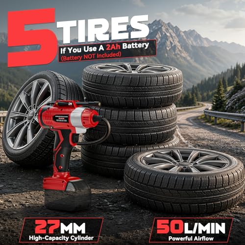 Image of 2X Faster 160PSI Tire Inflator Compatible with Milwaukee 18V Battery