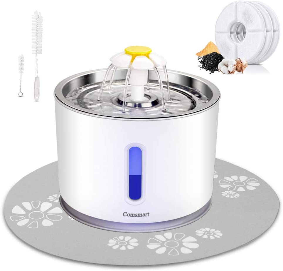 Comsmart Cat Water Fountain, 81 Ounce/2.4 Liters LED Pet Fountain Stainless Steel Automatic Drinking Water Dispenser for… - Image 7