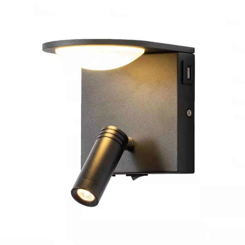 SXECAEPS Wall Lamps Sconces Light Indoor Led 8w 3000k Warm White Modern Metal Decorative Sconce Lamp for Living Room Bedroom Hallway Corridor Stairs(Grey Wolf)