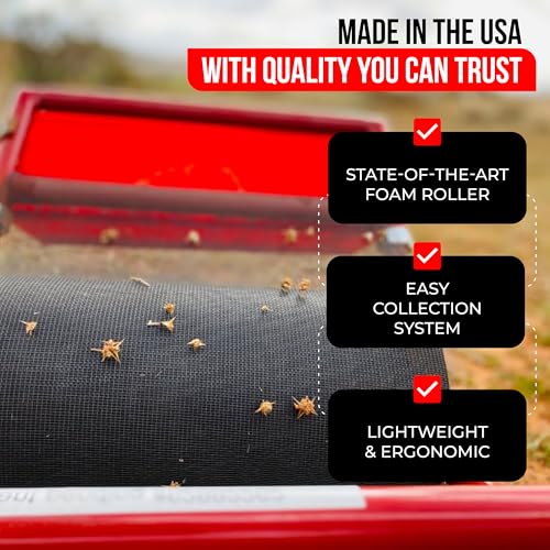 Original Sticker Burr Roller Remover Yard Tool Wide for Easy Yard Cleanup | Push Model 1.0 Burr & Sticker Removal | Effortless Goat Head Roller and Picker | 12" | Made in USA (Classic)
