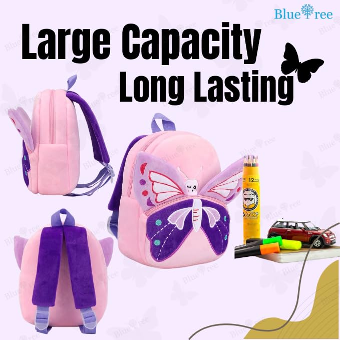 Image of blue tree Cute Kids Backpack Toddler Bag Plush Animal Cartoon Mini Travel Bag for Baby Girl Boy 1-6 Years, Ideal for Gifting for Kids