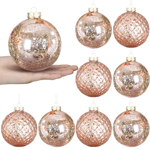 La Mejor Recopilación de Ãrboles de navidad los mejores 10. 45 Syhood 8 Bolas Navide?as Grandes 4 Pulgadas Bolas de Pl¨¢stico Irrompibles con Acabado Vintage de Mercurio para ¨¢rbol de Navidad Decoraciones Colgantes para ¨¢rbol de...