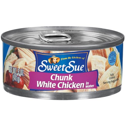 Sweet Sue Canned Chicken Breast with Rib Meat in Water - 11g Protein per Serving - Gluten Free, Keto Friendly - White Chicken Chunks Great for Snack, Lunch or Dinner Recipes - 5 oz (Pack of 1)