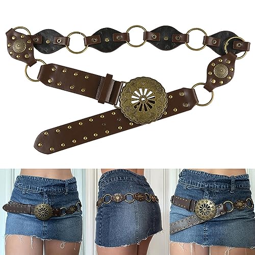 Brown Waist Chain Beautiful Cowgirl Belt For Women Prom Banquet Club Party For Jeans Dresse Club Bar Multiple Rings Punk Belt3