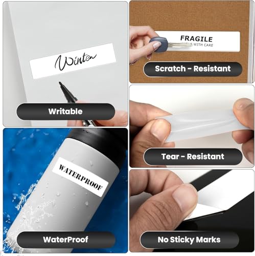 Image of SEZNIK Waterproof, Non-Tearable, Sticky Thermal Lables, Label Roll, 2 inch Adhesive Thermal Labels for Label Printers (50mmx15mm - 1250 Lables), 1250 Labels