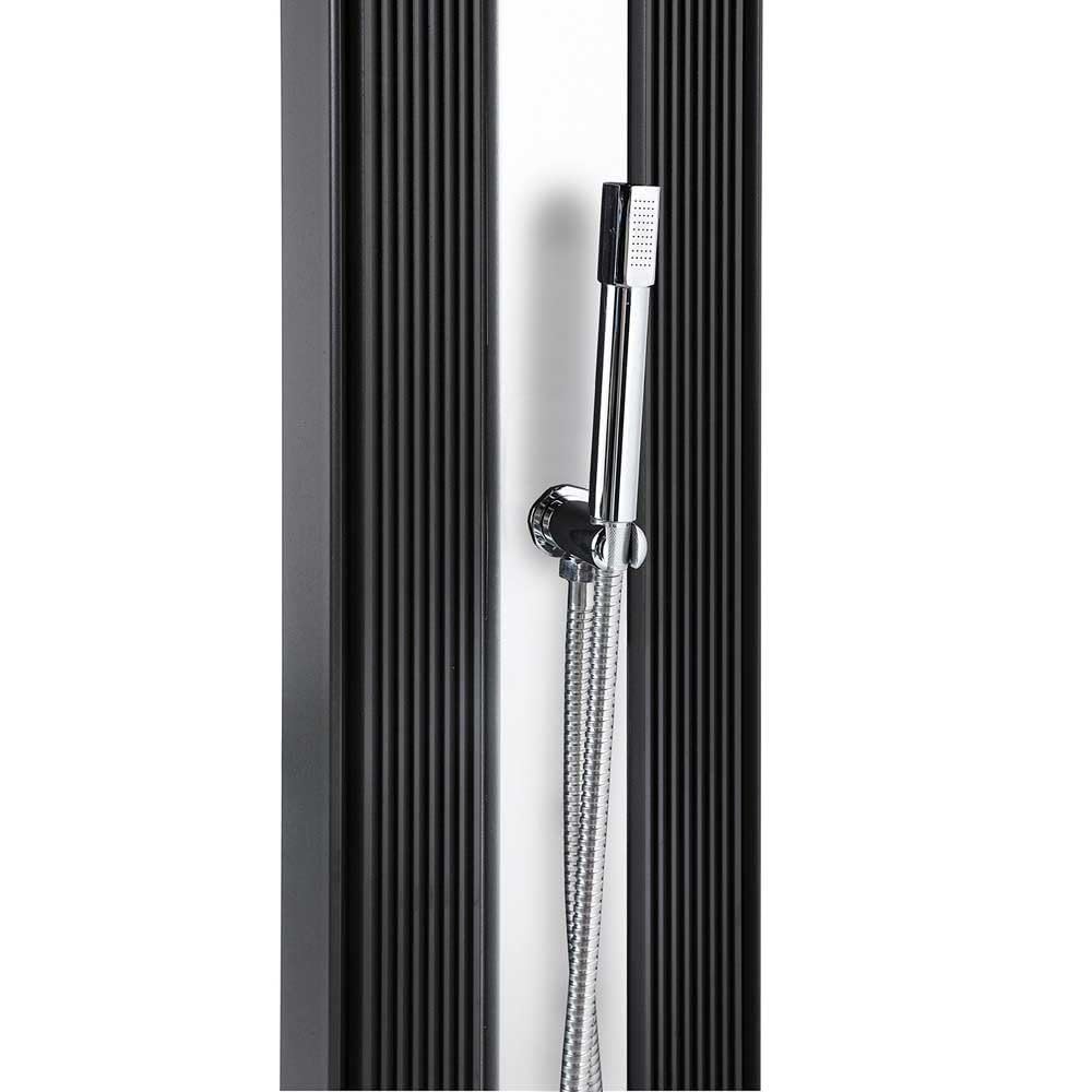 Formidra - Douche Hybride Dada Straight 40L - DS-D463NX - Douche Extérieure avec Raccords Eau Chaude/Froide, Douchette Amovible et Pomme de Douche Anti-calcaire - Anthracite Aluminium - 32.4x14x228cm