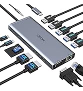 USB C Docking Station Dual Monitor HDMI for Dell HP, Laptop Docking Station USB Type C Hub Multip...