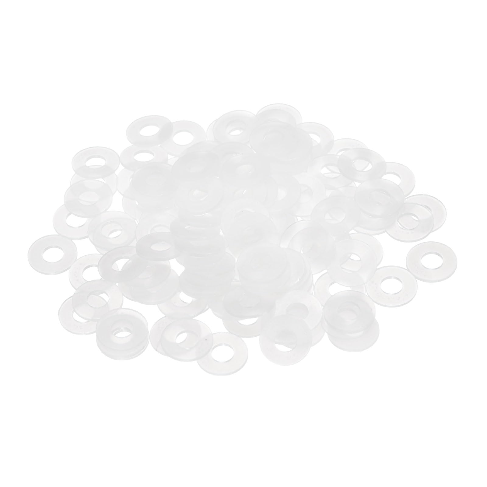 PATIKIL M5 Nylon Flat Washer, 125 Pcs 5x12x1mm Plastic Sealing Gasket, White