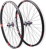 Juego de Ruedas for Bicicleta de montaña, Freno de Disco, llanta de 32 Orificios, 120 clics, liberación rápida, for Cassette de 7 a 12 velocidades, 26, 27,5 y 29 Pulgadas(Colorful_26inch)