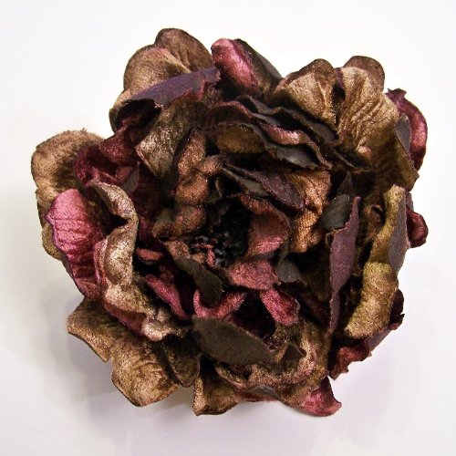 Velvet Large Peony Artificial Flower Hair Clip/Pin Brooch