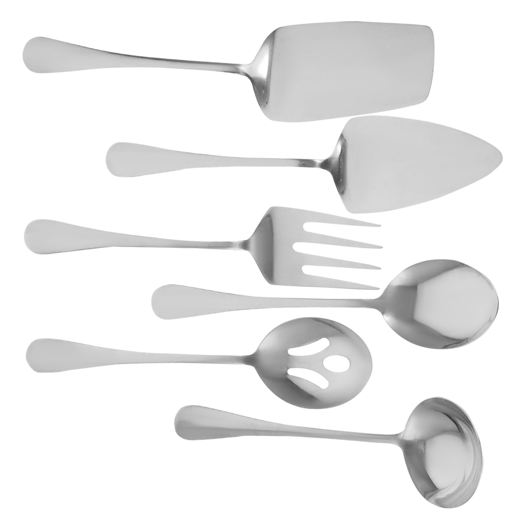 VILLCASE Posate in Acciaio Resistenti e Riutilizzabili per Feste Utensili da Cucina Cucchiaio da Minestra e Forchetta Ergonomici per Uso Domestico e Ristorazione Design Moderno e