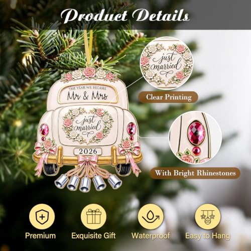 FaCraft Wedding Gifts for Couples 2026 Metal Wedding Ornament 2026 - Image 3