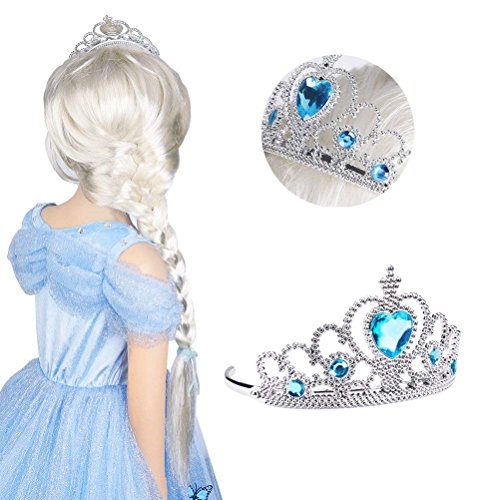 Vicloon ELSA Tiara,Eiskönigin Krone und Zauberstab ELSA Dress Up Zubehör Set für Party, Cosplay