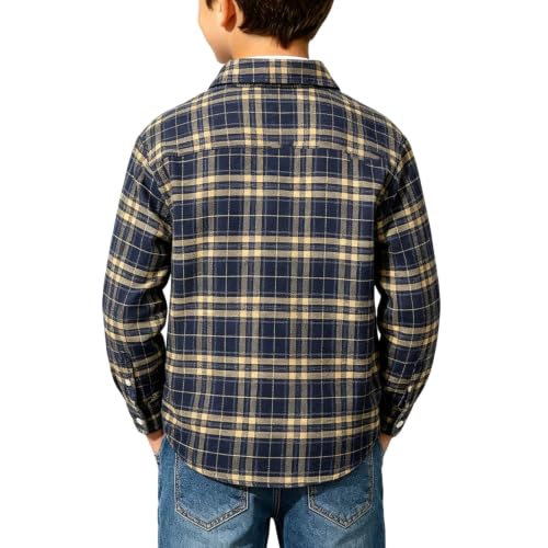 Boys Long Sleeve Button Down Shirts Plaid Casual Shirt Kids Fall Clothes - image 7