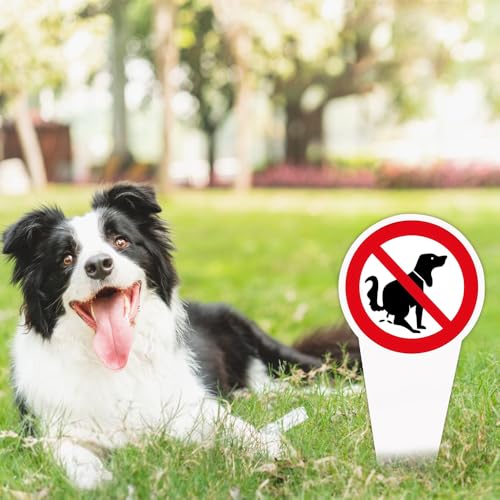 SGZIOO 4 Stück Kein Hundeklo Schild Steckschild, 30 x 15 cm, Schild Hunde Kacken Verboten, schild Kein Hundeklo aus PVC, Wetterfest UV-Schutz, Beidseitig Bedruckt