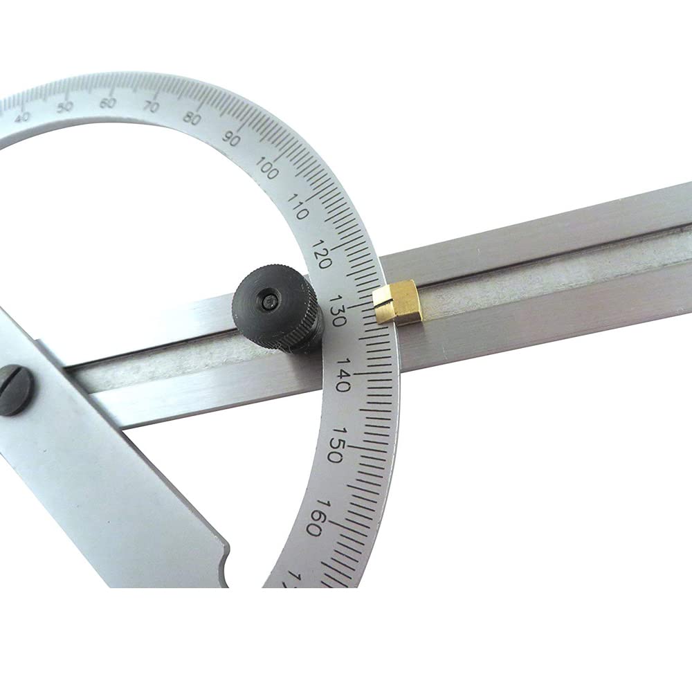 Regla del buscador de ángulo del protractor de ángulo, buscador de ángulo del protactor del ángulo de engranaje, acero al carbono 180 grados de ángulo del protactor (200x400 mm)