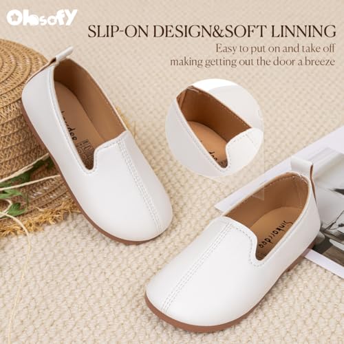 Image of ohsofy Boys Girls Soft Slip-On Loafers Comfort Cozy Oxford Rubber Sole Casual Wedding Party Dress Shoes(Toddler /Little Kid)