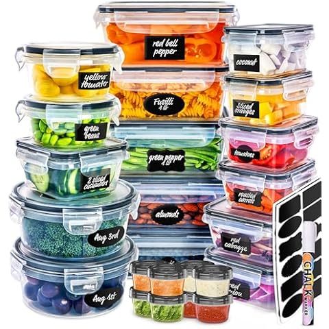 Fullstar 50-piece Leakproof Food Storage Containers Set with Labels Cover