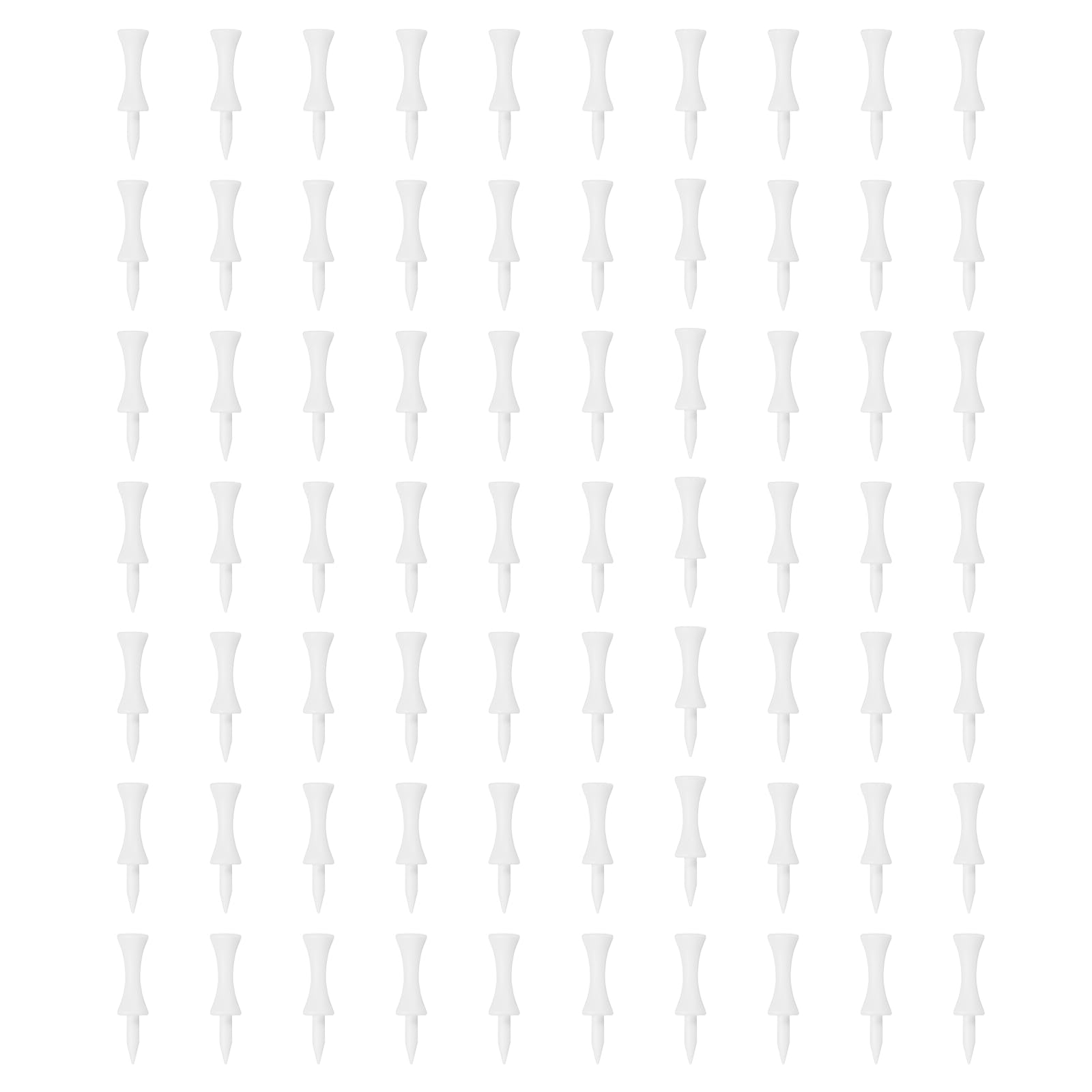 YELARXI Plastic Step Down Golf Tees, 2 Inch Unbreakable Plastic Golf Tees Bulk, 70 Pack & White - Fitting for(Practice/Outdoor/Golf Course/Competition/Leisure)