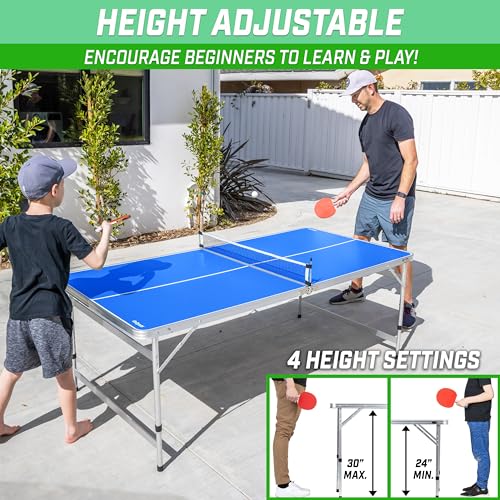 Table de ping-pong bleue réglable GoSports mini format de jardin - 4