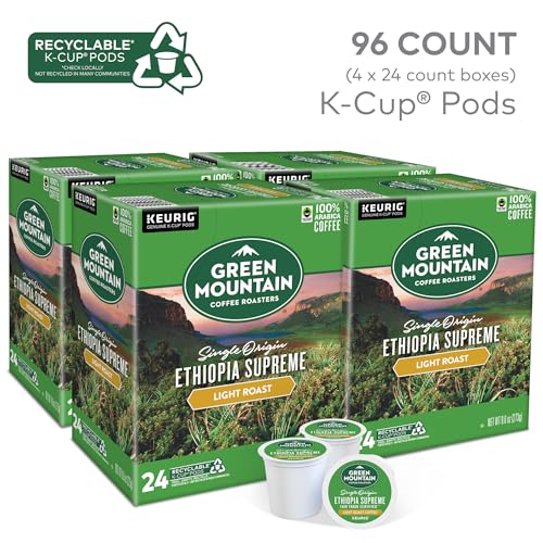 Image of Green Mountain Coffee Roasters Ethiopia Supreme, Single-Serve Keurig K-Cup Pods, Light Roast Coffee, 96 Count