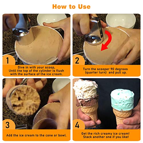 Ice Cream Scoop Stainless Steel Ice Cream Scooper With Spring-powered Trigger Big Volume Scoop Old Fashion Style scoop Nostalgic Scoop Easy To Clean