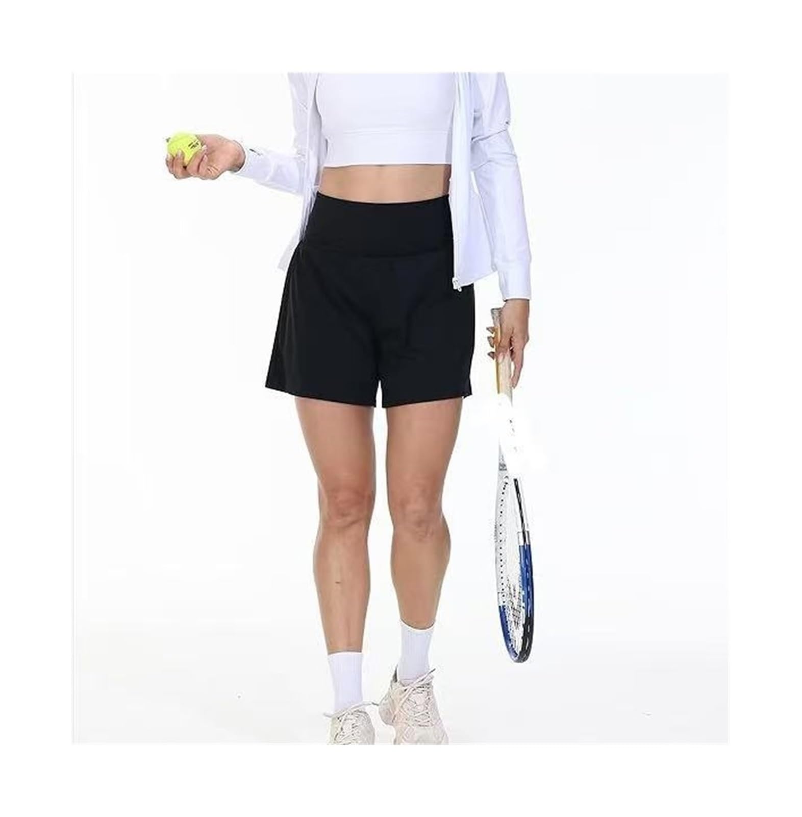 2-in-1-Sport-Laufshorts for Damen Mit Innentasche, Hoch Taillierte Fitness-Workout-Tennisshorts for Frauen, Sweat-Shorts, Lässige Sommershorts