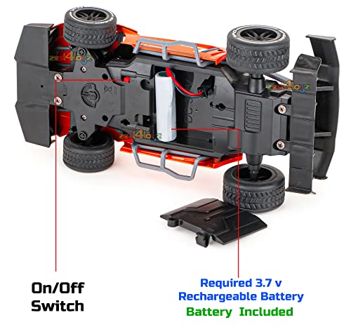 Image of zest 4 toyz RC Car Remote Control Rechargeable Racing Car Alloy High Speed Car Toys for Kids Best Gift Vehicle Toys (Pack of 1) Orange