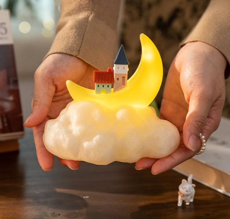 Lámpara de Mesa Noche Mini Luna con Nube LED miniatura 4