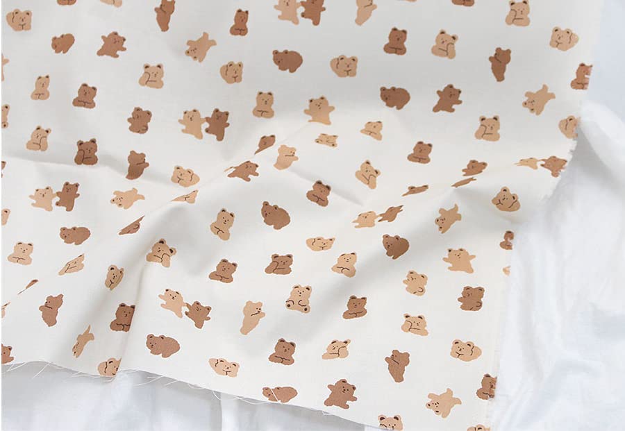 Amazon | 【韓国生地】 動物柄 テディベア柄 熊柄 可愛いクマの