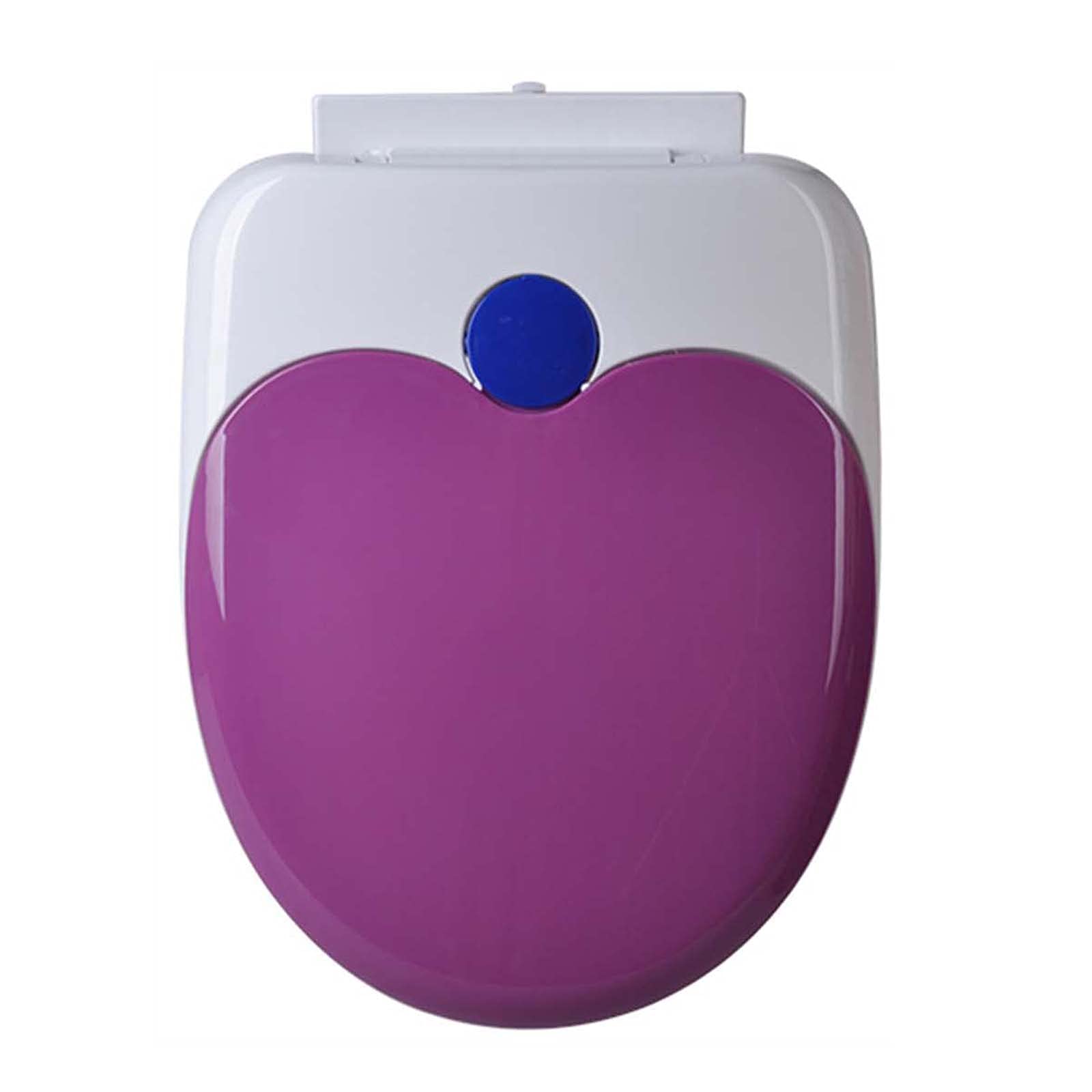 Sedile WC colorato con seggiolino per bambini integrato, sedile WC spesso, sedile WC a chiusura rallentata, materiale PP, installazione inferiore, facile da installare e pulire/giallo/allungato-V