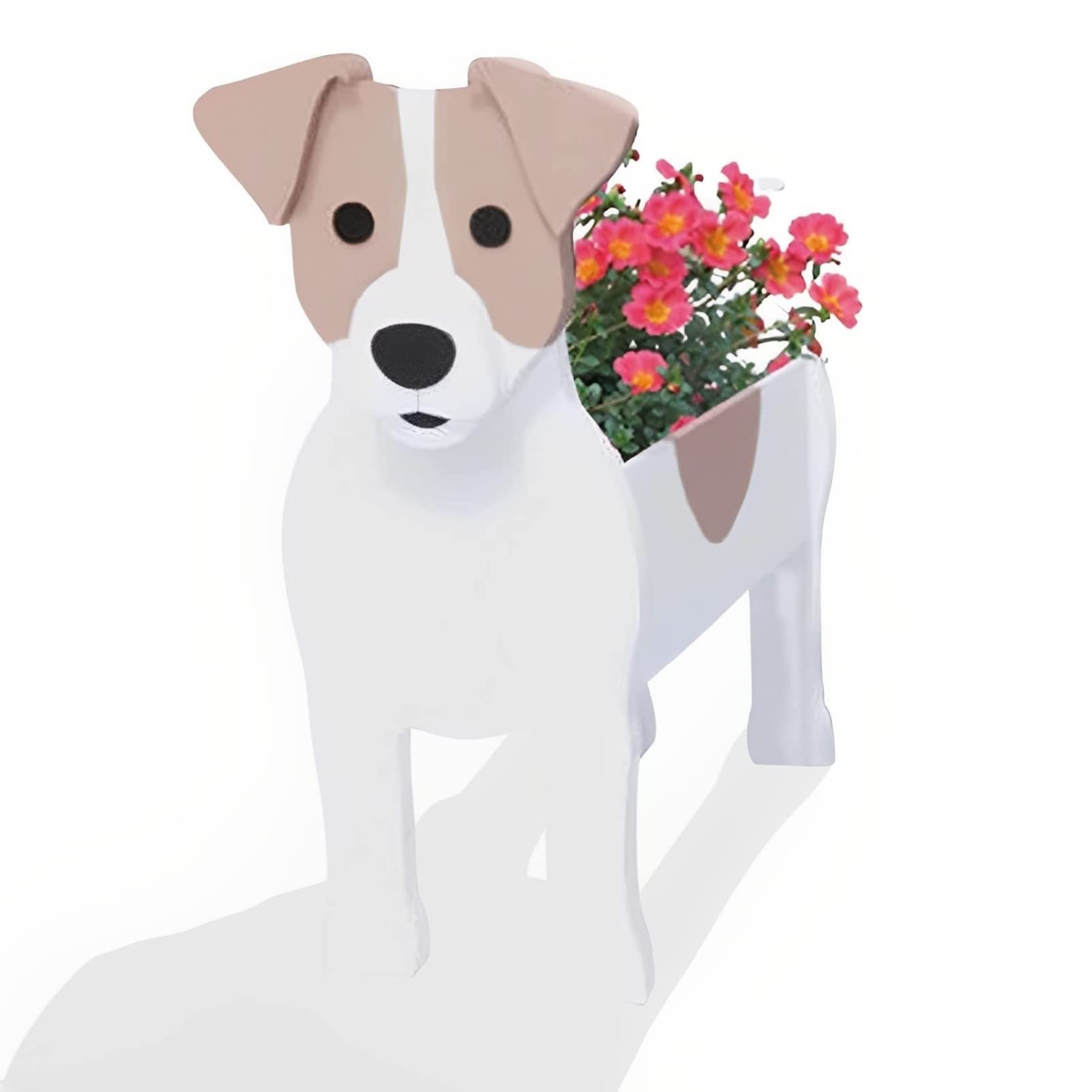 HLASMSPE Jack Russell Planter Plant Pot, Flower Pot For Garden Decora, Small Pupy Gifts for Women, Dog Shape Plant Container Holder Dog Storage Box, 43 * 25cm