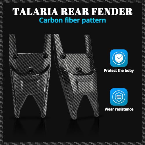 Image of Dirt Bike Rear Fender Mudguard Plastic for Talaria Sting X3 XXX | Electric Dirt Bike Carbon Fiber Pattern Fender
