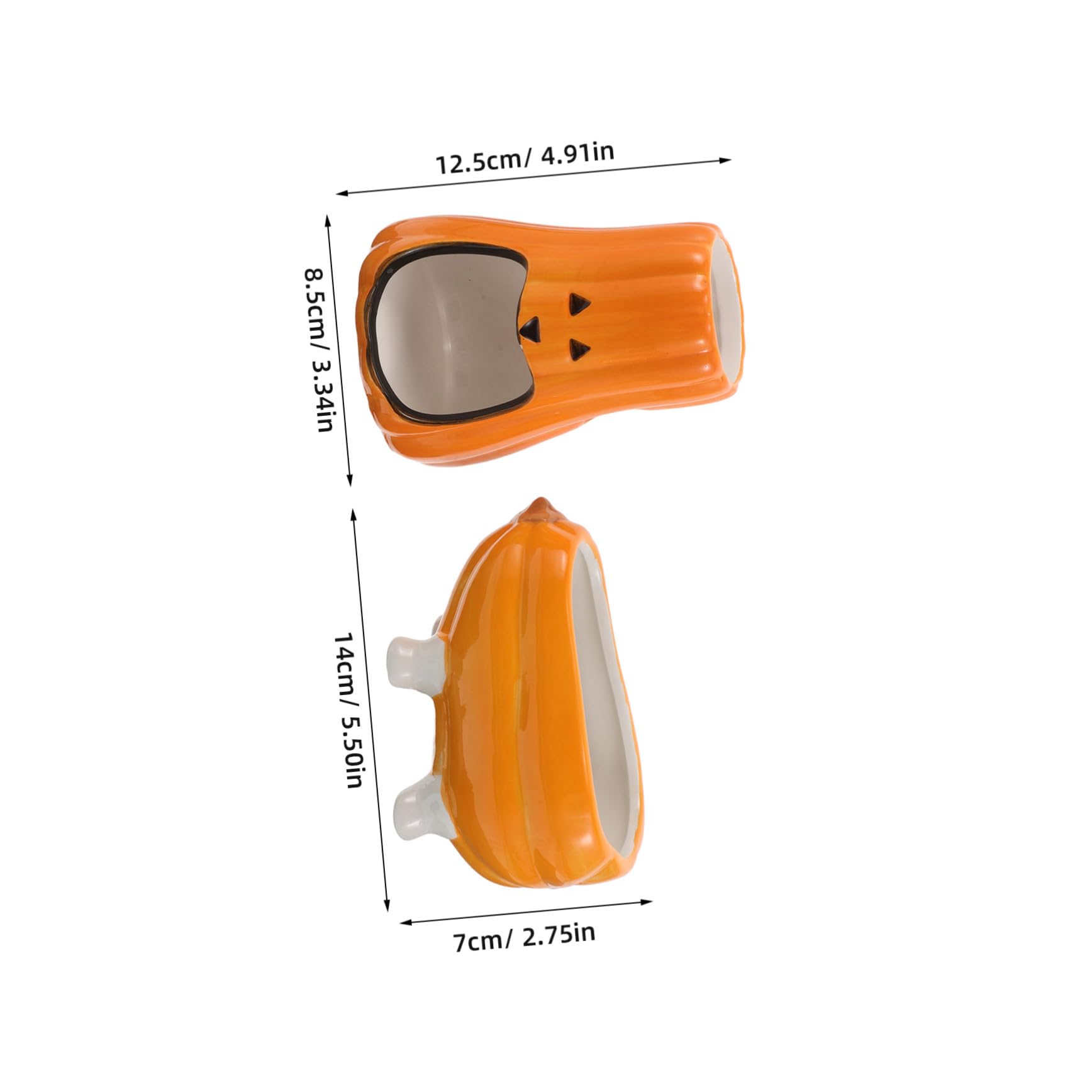 Support Bouteille Eau Hamster Céramique Stable Anti-Renversement Distributeur Citrouille Double Usage pour Souris Gerbilles et Petits Rongeurs