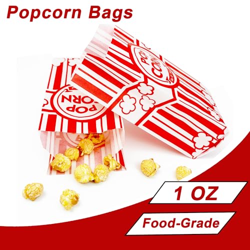 Image of Homrelaxy 2400 Pcs Paper Popcorn Bags, 1 oz Popcorn Bags Individual Servings, Bulk Pop Corn Sleeves for Pop Corn Machine, Movie Night, Cinema, Carnival, Party, Concessions