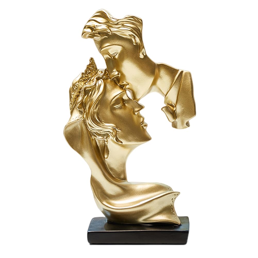 JXCBXJ Escultura de Beso para Parejas,Escultura para Parejas,decoración del hogar, Estatua de Resina, Estatua romántica Utilizada para decoración del hogar.