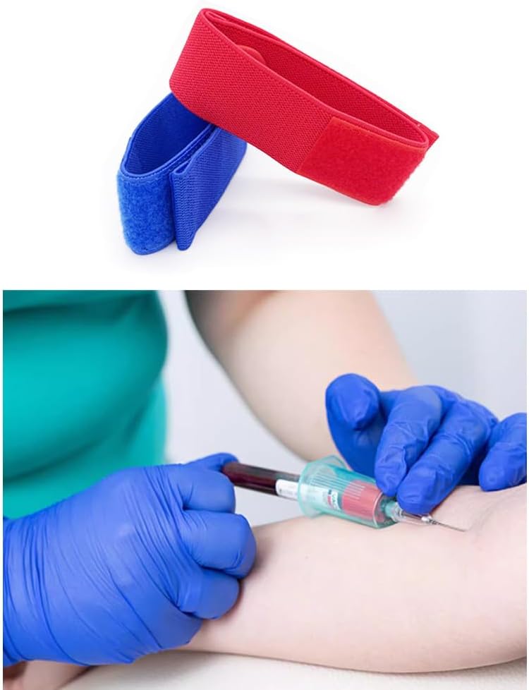 2 Pack Tourniquets Quick Release Hook and Loop Emergency Hemostatic Bandage Chemo Arterial Bandage Elastic First Aid Tourniquet Band Emergency Tourniquet for Hemostasis Phlebotomy Patients