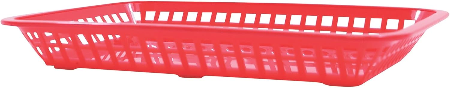TableCraft 1079R Grande Red 11-3/4" x 8.5" Platter Basket - Dozen