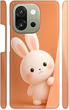 Cute White Bunny Orange Designer Printed Hard Back Cover for Oneplus 13S Attractive and Uniquely Crafted Smartphone Case