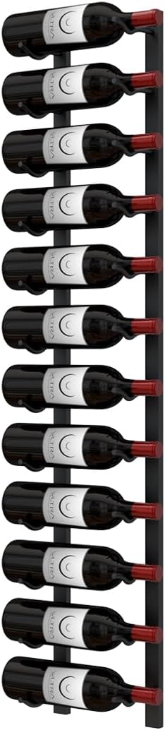 Ultra Wine Racks E-Series Wall Mounted Wine Rack – Black Metal, 4 ft Single Depth (12 Bottles)